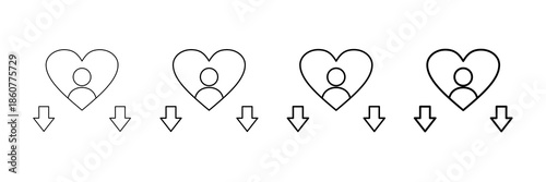 Humility Icons Vector Set In Different Stroke Line Style