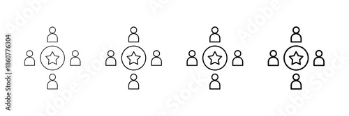 Talent Pool Icons Vector Set In Different Stroke Line Style