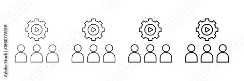 Open Roles Icons Vector Set In Different Stroke Line Style