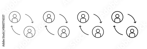 Profile Match Icons Vector Set In Different Stroke Line Style