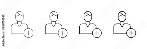 New Hire Icons Vector Set In Different Stroke Line Style