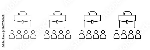 Career Fair Icons Vector Set In Different Stroke Line Style