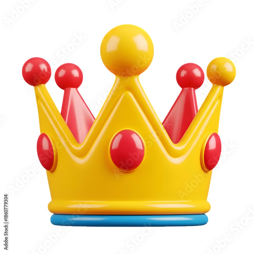 Yellow Crown with Red Jewels Decoration.