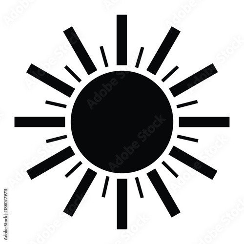 Black sun symbol with rays