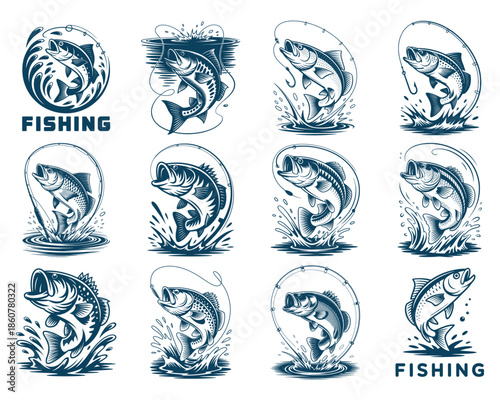 Fisherman Catching Fish Svg