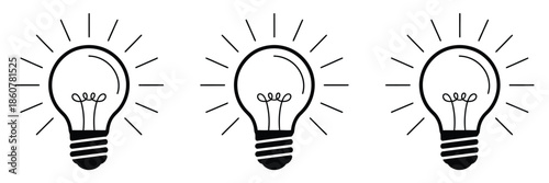Idea Bulb Icon Illustration, Including Creative Light Symbol, Innovation Concept Graphics, Bright Inspiration Elements, Vector Design