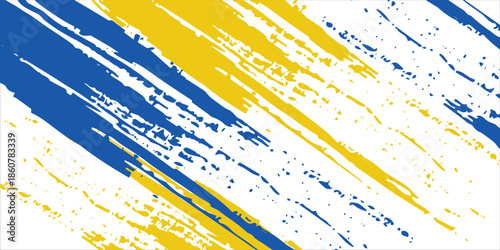 Ukraine Flag with Brush Concept. Flag of Ukraine in Grunge Style. Pray for Ukraine. Hand Painted Brush Flag of Ukraine Country.vector ilustration,art,modern,