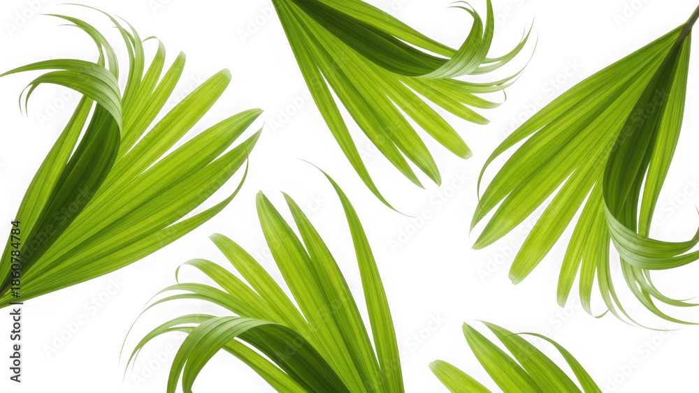 Fototapeta premium green leaves on white background