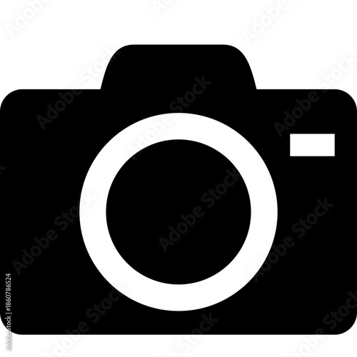 photo camera icon on square internet button