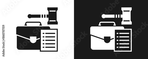 Legal Compliance Icon Set Glyph In White And Black Background