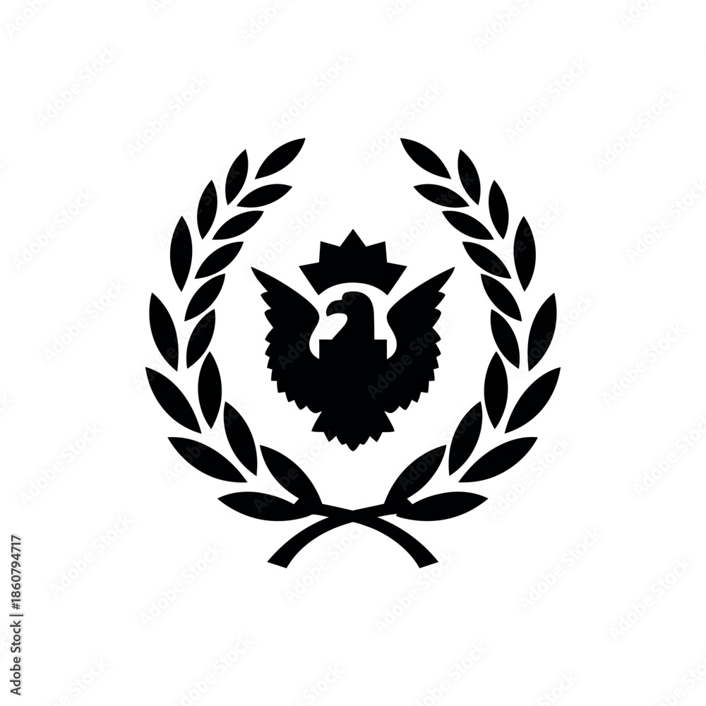 Obraz premium Eagle Laurel Wreath Emblem Design.