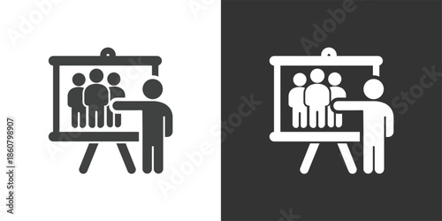 Team Presentation icon. Solid glyph series icon