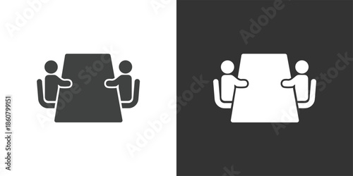 Business Meeting icon. Solid glyph series icon