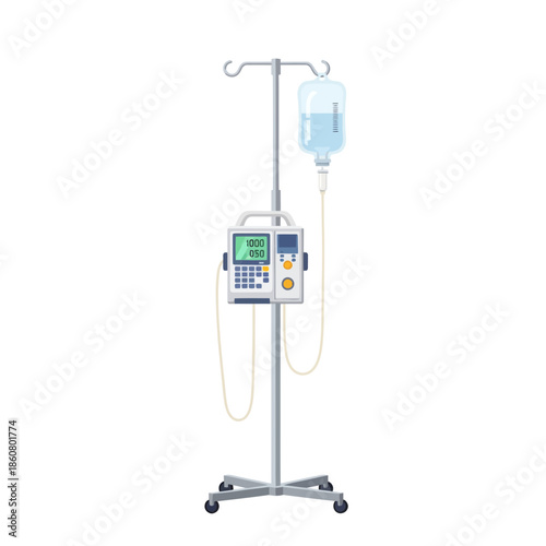 IV Drip Stand Infusion Equipment Vector