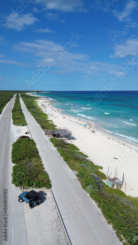 Canvas Print cozumel quintana roo drone shot mexico