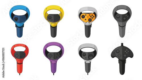 Virtual Reality Controllers in Various Colors and Styles for Gaming and Immersion