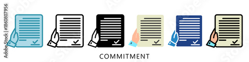 Commitment Mini Illustration Icon. Use For Modern Concept, Print, Ui, Ux Kit, Web And App Development. Vector Related To Business Finance, Management And More