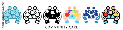 Community Care Mini Illustration Icon. Use For Modern Concept, Print, Ui, Ux Kit, Web And App Development. Vector Related To Business Finance, Management And More