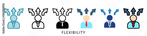 Flexibility Mini Illustration Icon. Use For Modern Concept, Print, Ui, Ux Kit, Web And App Development. Vector Related To Business Finance, Management And More