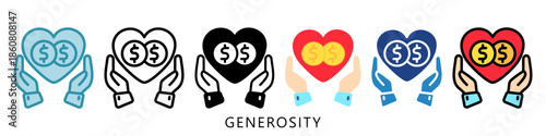Generosity Mini Illustration Icon. Use For Modern Concept, Print, Ui, Ux Kit, Web And App Development. Vector Related To Business Finance, Management And More