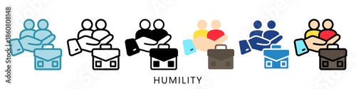 Humility Mini Illustration Icon. Use For Modern Concept, Print, Ui, Ux Kit, Web And App Development. Vector Related To Business Finance, Management And More
