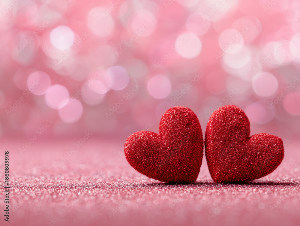 Obraz premium red heart-shaped, symbol of love and romance for valentine's background. 