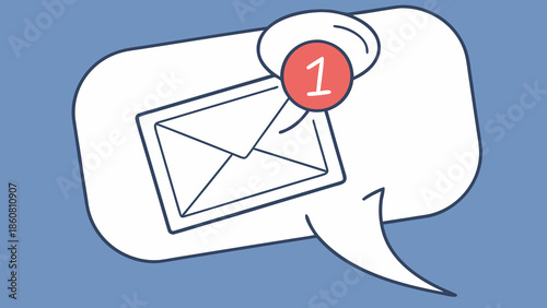 New Email Message Notification Digital Communication Concept with vector illustration