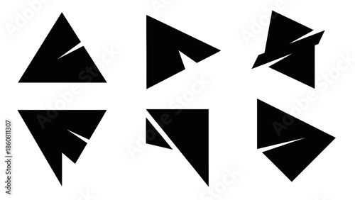 Free Download Geometric Abstract Shapes with Sharp Edges and Cutouts Minimalist Design Elements - GFXLoad