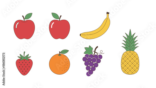 A vibrant collection of fresh fruits including apples bananas grapes oranges strawberries and a