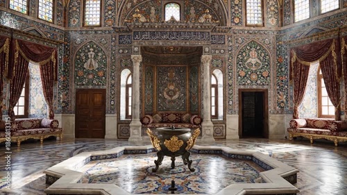 Opulent Interior of Golestan Palace - A Glimpse into Persian History.