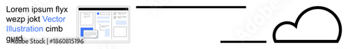 Cloud technologies, data storage, digital workflows, software integration, internet services, networking. A cloud shape connected to a web interface. Cloud technologies and data storage concepts