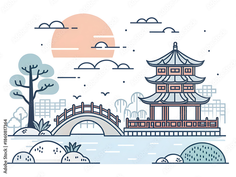 Naklejka premium Suzhou Classical Gardens
