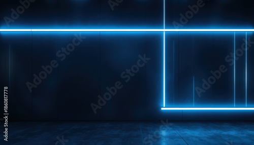 Dynamic neon light installation urban studio digital art modern atmosphere close-up futuristic design