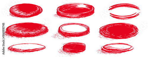 투명하고 빨간색 스케치 스타일의 타원형 혈액 세포들이 흰색 배경에 겹쳐진 생물학적이고 추상적인 손그림 일러스트레이션으로, 과학 및 의학 디자인 프로젝트에 적합합니다.