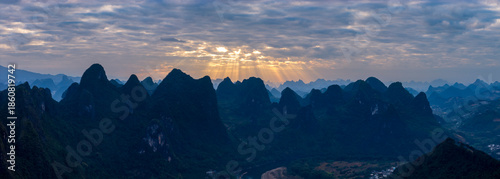 The Mountain Landscape of Guilin, Li River in Yangshuo