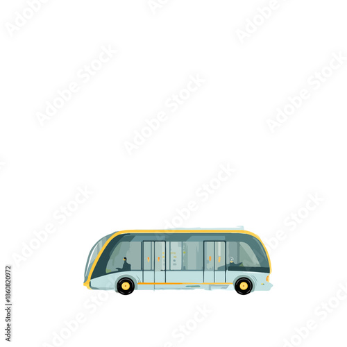 透明な車体と自動運転技術が特徴の未来型シャトルバスが、環境に優しい都市交通の革新的なソリューションとして、持続可能な社会の実現に貢献します。