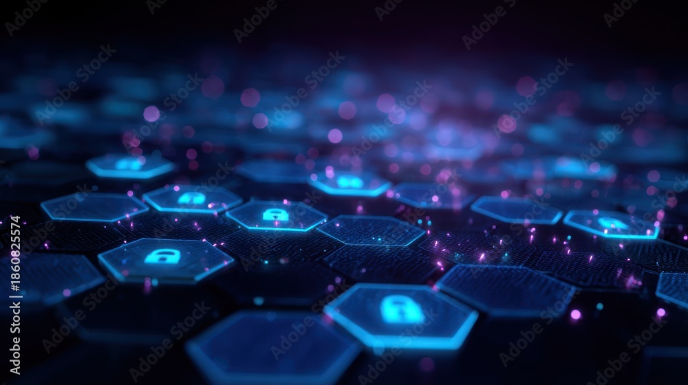 Fototapeta premium Abstract digital security network