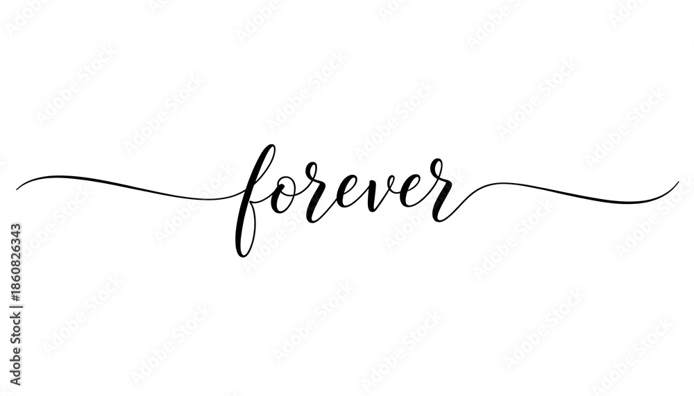 Obraz premium Forever text on white background