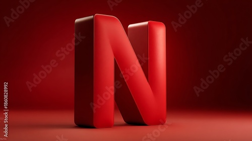 Red netflix logo on solid background