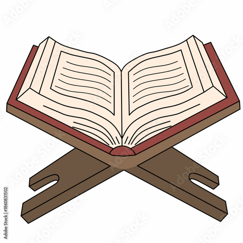 Open Quran books on the stand