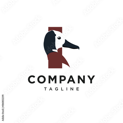 Letter I White-faced Whistling Logo Icon Vector