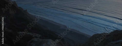 Dusk Surf Lines Beneath the Cliffs of Black’s Beach, La Jolla
