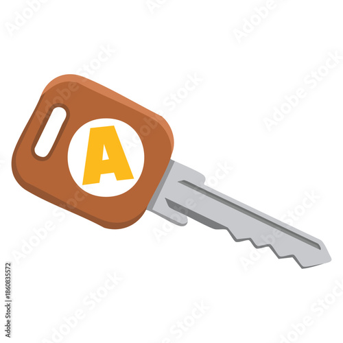 Modern car key colorful cartoon vector illustration isolated design element perfect for automotive accessories digital art and creative projects