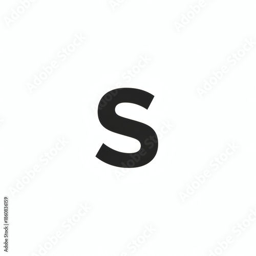 Uppercase letter s in bold black font on a white background