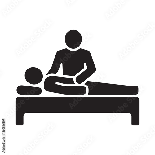 A person giving a massage to another lying on a bed