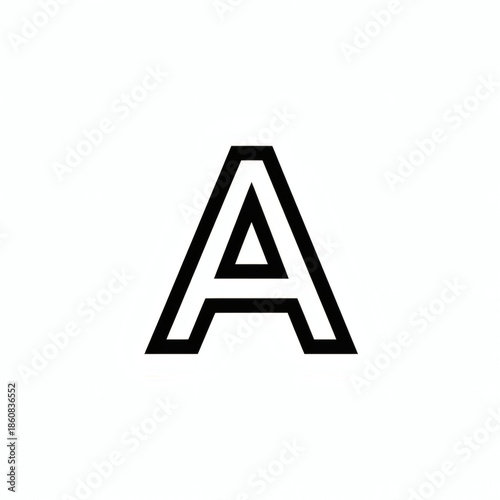 Minimalist black outline of uppercase letter a
