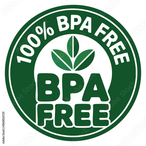 One hundred percent BPA free badge logo template suitable for product branding health conscious packaging eco safety signs and consumer trust visuals