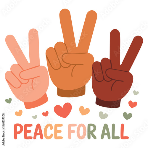 Peace with human hands showing V sign vector illustration perfect symbol of friendship harmony cooperation or positive human connection themed designs