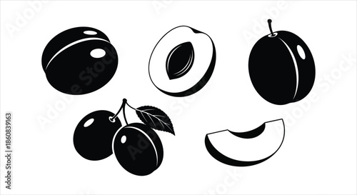 Versatile Plum Illustrations A Graphic Collection for Healthy Eating and Culinary Design