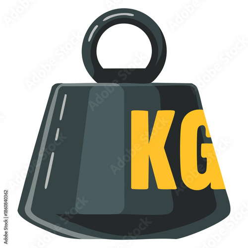 Simple flat illustration of weight block minimal vector element suitable for design concepts related to strength heavy object training or balanced graphic composition
